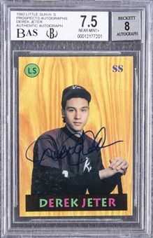 1992 Little Sun H.S. Prospects Derek Jeter Signed Proof Card – BGS NM+ 7.5/BGS 8